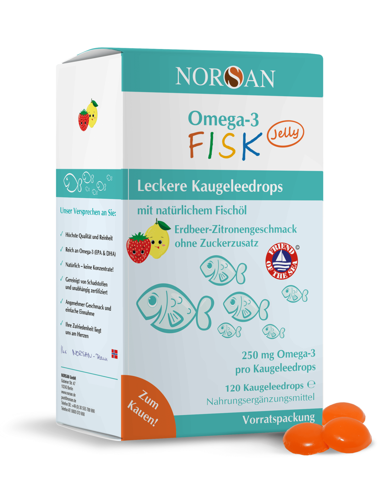 Norsan Omega-3 Kids FISK Jelly à 120 Stk.