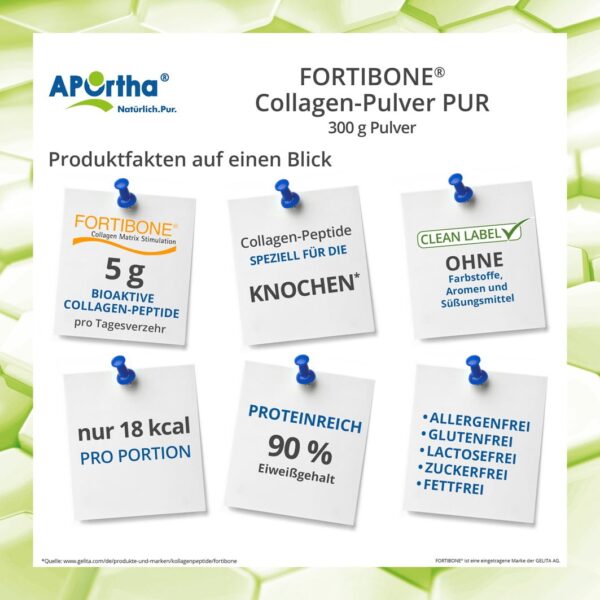 APOrtha - FORTIBONE® B (Rind) Collagen-Pulver PUR - 300 g Pulver - Dose - Produkteigenschaften