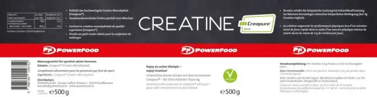 powerfood creatine powder (500g dose, creapure®)