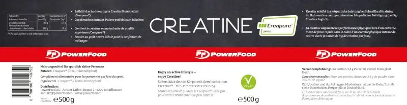 powerfood creatine powder (500g dose, creapure®)
