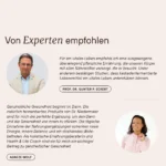 Von-Experten-Empfohlenjpg | Performance Nutrition Schweiz Section with expert testimonials two portrait photos man and woman and German text about recommendations